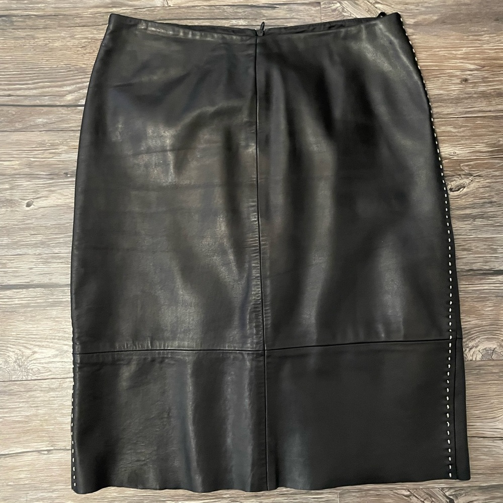 Banana Republic Leather Pencil Skirt Black Size 6